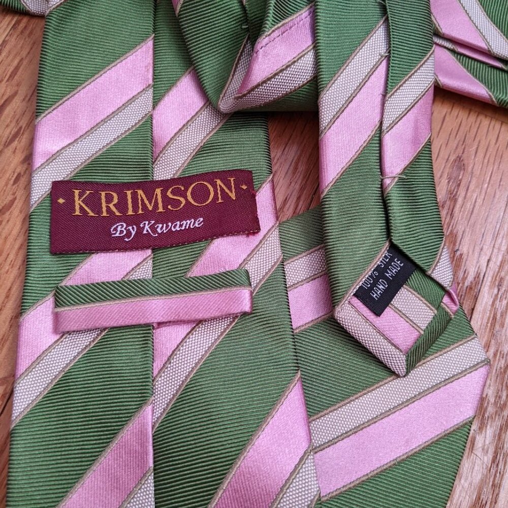 3.5" Necktie - Green/Pink/Cream